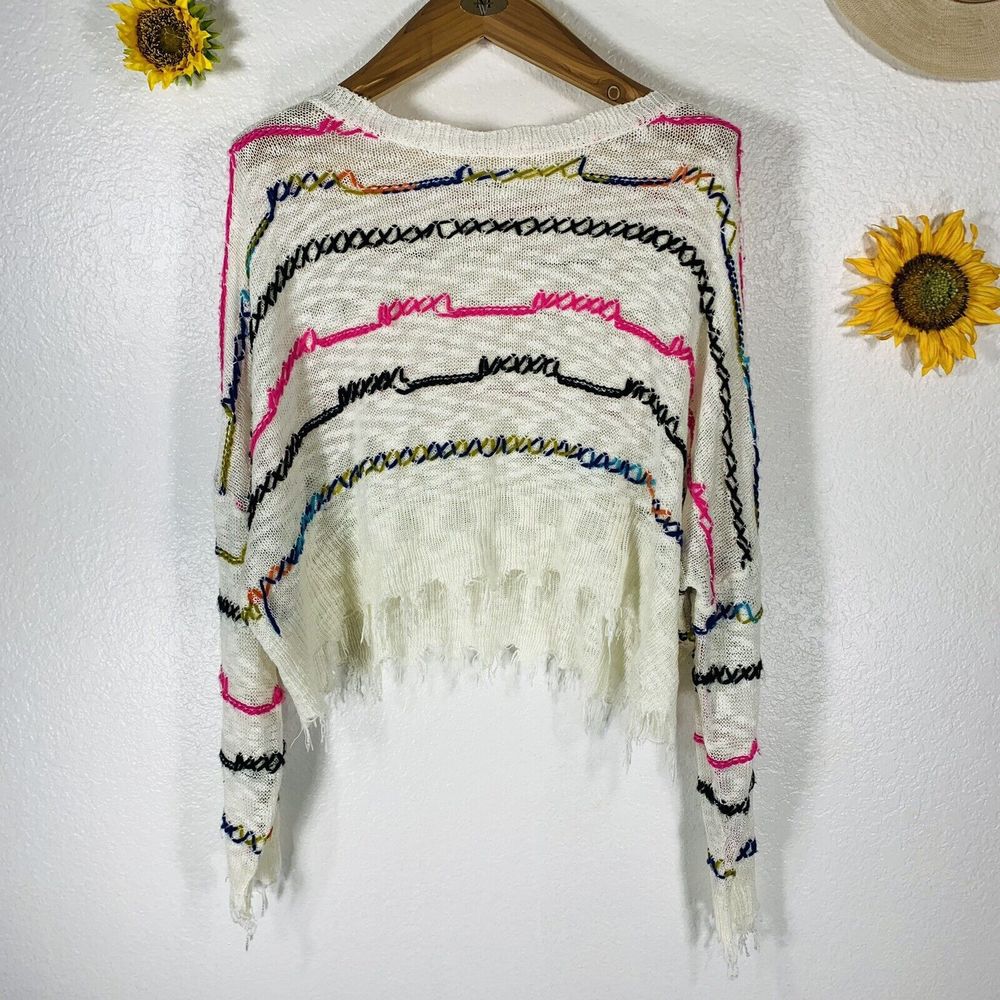 Wild Honey Multicolor Knit Long Sleeve Oversized Sweater Size Small Womens